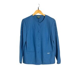 Vtg GEIGER Austria Boiled Wool Jacket - Blue
